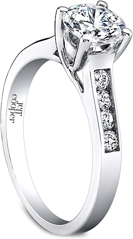 This image shows the setting with a 1.00ct round brilliant cut center diamond. The setting can be ordered to accommodate any shape/size diamond listed in the setting details section below.