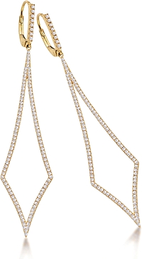 Jordan Scott Elongated Diamond Drop Earrings