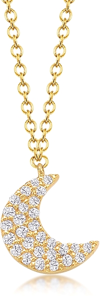 Jordan Scott Pave Diamond Moon Pendant