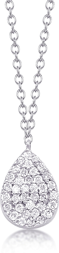 Jordan Scott Pave Diamond Pearshape Necklace