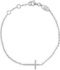 KC Designs 14k White Gold Sideways Cross Bracelet