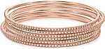 This picture shows six 14k rose gold diamond bangles; Each sold separately.