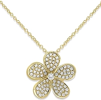 KC Designs 14k Yellow Gold Diamond Flower Pendant