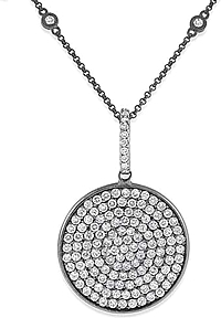 KC Designs Black Rhodium Diamond Disc Pendant