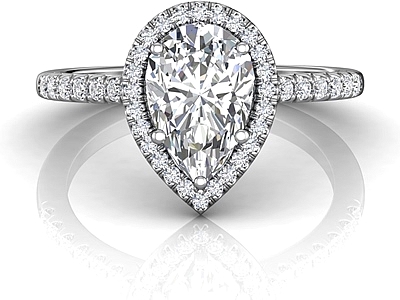 This image shows the setting with a 1.00ct round brilliant cut center diamond. The setting can be ordered to accommodate any shape/size diamond listed in the setting details section below.

