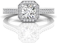 Martin Flyer Pave Halo Diamond Engagement Ring