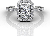 Martin Flyer Pave Halo Diamond Engagement Ring