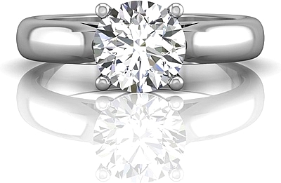 This image shows the setting with a 1.00ct round brilliant cut center diamond. The setting can be ordered to accommodate any shape/size diamond listed in the setting details section below.
