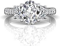 Martin Flyer Three Stone Diamond Engagement Ring