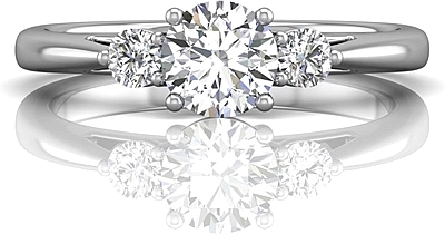 This image shows the setting with a 1.00ct round brilliant cut center diamond. The setting can be ordered to accommodate any shape/size diamond listed in the setting details section below.