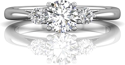 This image shows the setting with a 1.00ct round brilliant cut center diamond. The setting can be ordered to accommodate any shape/size diamond listed in the setting details section below.
