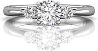 Martin Flyer Three Stone Diamond Engagement Ring