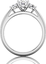 This image shows the setting with a 1.00ct round brilliant cut center diamond. The setting can be ordered to accommodate any shape/size diamond listed in the setting details section below.