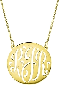Maya J 14k Gold Large Cutout Monogram Necklace- 1.25"