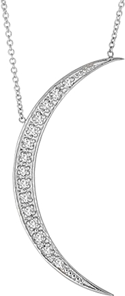 Maya J Diamond Crescent Moon Necklace- 1.5"