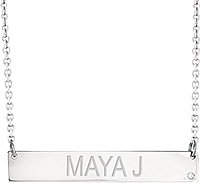 Maya J Engravable Name Bar Pendant