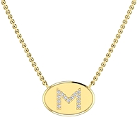 Maya J Oval Diamond Initial Necklace