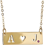 Maya J Small Initial Pendant with Ruby