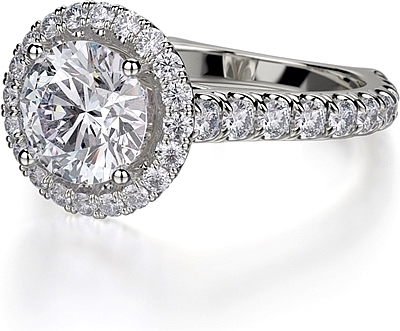 This image shows the setting with a 1.50ct round brilliant cut center diamond. The setting can be ordered to accommodate any shape/size diamond listed in the setting details section below.