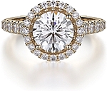 This image shows the setting with a 1.50ct round brilliant cut center diamond. The setting can be ordered to accommodate any shape/size diamond listed in the setting details section below.