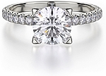 This image shows the setting with a 1.00ct round brilliant cut center diamond. The setting can be ordered to accommodate any shape/size diamond listed in the setting details section below.