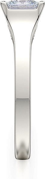 This image shows the setting with a 1.00ct princess cut center diamond. The setting can be ordered to accommodate any shape/size diamond listed in the setting details section below.