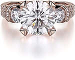 This image shows the setting with a 2.00ct round brilliant cut center diamond. The setting can be ordered to accommodate any shape/size diamond listed in the setting details section below.