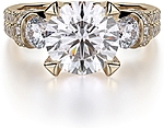 This image shows the setting with a 2.00ct round brilliant cut center diamond. The setting can be ordered to accommodate any shape/size diamond listed in the setting details section below.