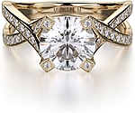 This image shows the setting with a 1.00ct round brilliant cut center diamond. The setting can be ordered to accommodate any shape/size diamond listed in the setting details section below.
