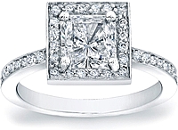 Micro-Pave Diamond Engagement Ring for a Princess Cut Center