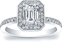 Micro-Pave Diamond Halo Engagement Ring