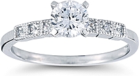 Milgrain Princess Cut Diamond Engagement Ring
