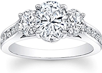 Oval 3-Stone Diamond Engagement Ring