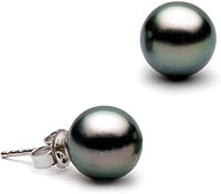 Pair of 12.0-13.0mm Tahitian Pearl Stud Earrings