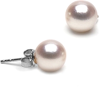 Pair of 8.0-8.5mm White Akoya Pearl Stud Earrings