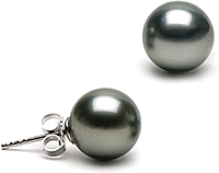 Pair of 9.0-10.0mm Tahitian Pearl Stud Earrings