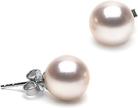 Pair of 9.0-9.5mm White Akoya Pearl Stud Earrings