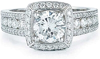 Pave & Channel Set Halo Diamond Engagement Ring