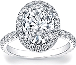 This image shows the ring made with a 2.75ct oval cut diamond. It can be made to accommodate and shape/size diamond listed in the diamond details section below.