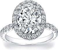 Pave Diamond Halo Engagement Ring