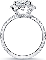 This image shows the ring made with a 2.75ct oval cut diamond. It can be made to accommodate and shape/size diamond listed in the diamond details section below.