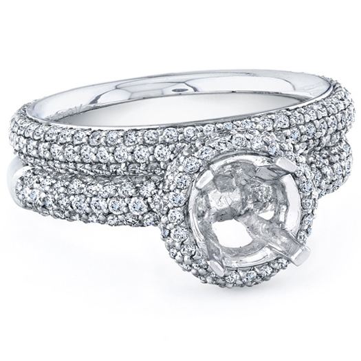 Pave Diamond Setting with Halo (1ct tw.) FSD2734