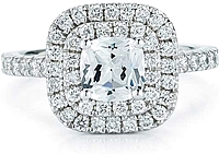 Pave Double Halo Diamond Engagement Ring 