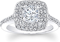 Pave Double Halo Diamond Engagement Ring