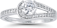 Pave Loop Diamond Engagement Ring
