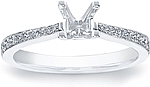 This image shows the setting for a 1.00ct round cut diamond. The setting can be ordered to accommodate any shape/size diamond listed in the setting details section below.