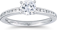 Petite Channel-Set Round Brilliant Cathedral Diamond Engagement Ring
