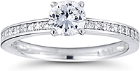 Petite Pave Diamond Engagement Ring