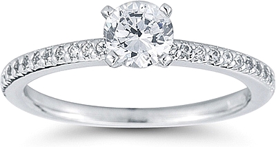 Petite Pave Diamond Engagement Ring