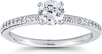 Petite Pave Diamond Engagement Ring